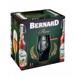 Bernard 4*0.5l üveg+2pohár PDD